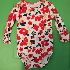 Carter's White and Red Floral Bodysuit